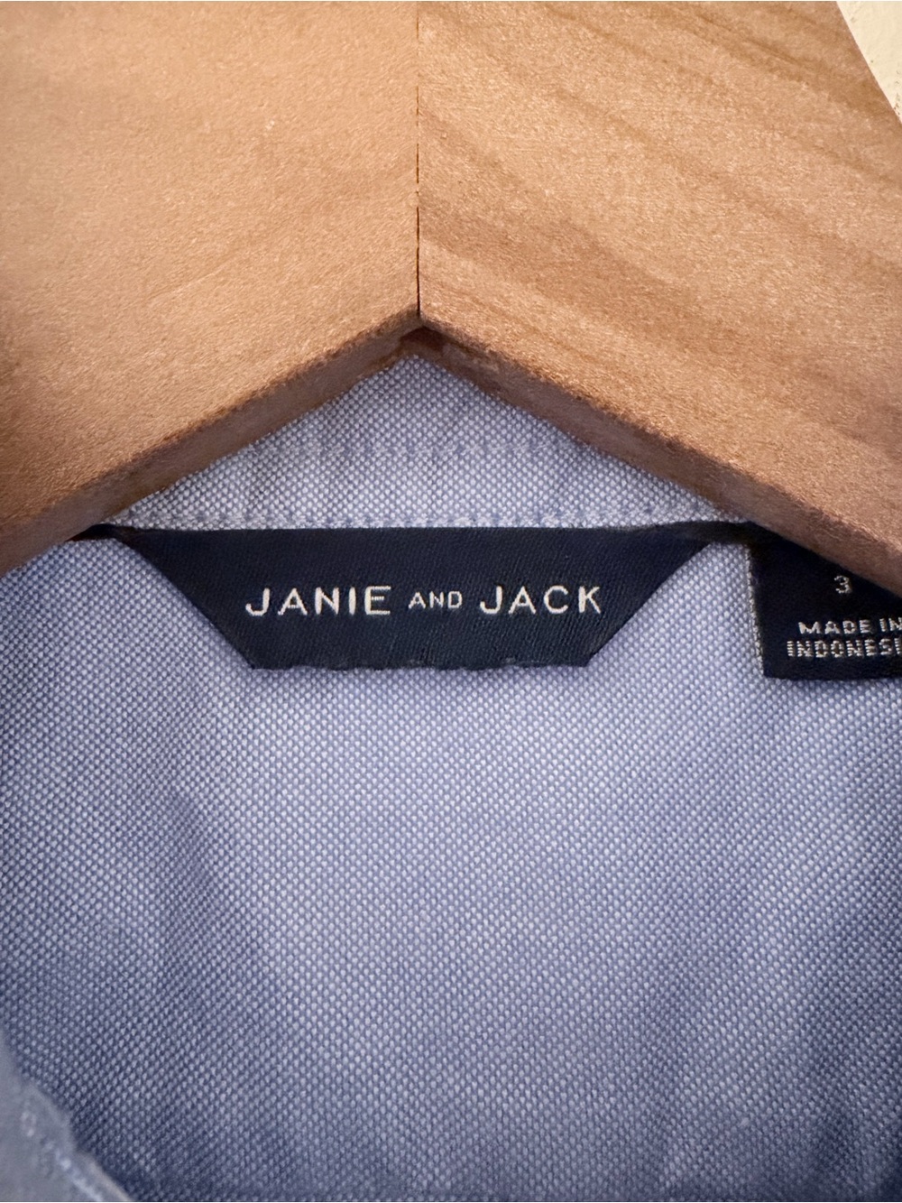Janie and Jack Boys' Light Blue Button-Down Oxford Shirt cotton 3 - Picture 3 of 6